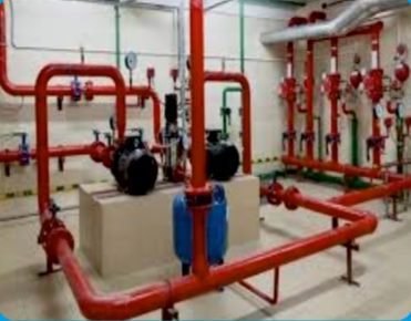 Fire hydrant pump room and piping