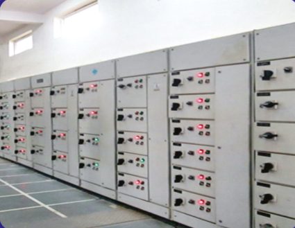 LT panel line-up in electrical room
